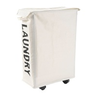 Wäschekorb mit Rollen, 39 x 20 x 57 cm - naturfarben