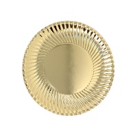 Metallische Pappteller 24 cm - 8 Stück.