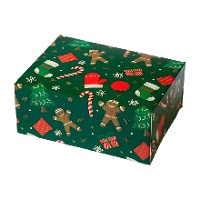Gingerbread-Motiv Süßigkeitenbox, 18 x 13,5 x 7,5 cm - Decora