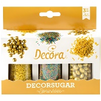 Set mit verschiedenen goldenen und mehrfarbigen Streuseln - 85 gr