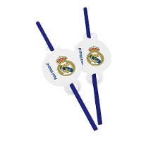 Strohhalme von Real Madrid in Blau und Weiß - 6 Stück