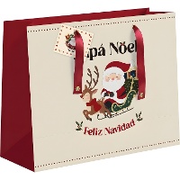 Geschenktasche 35 x 28 x 15 cm mit Weihnachtsmann
