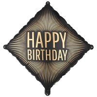 Happy Birthday-Folienballon, Rautenform, 46 cm
