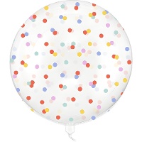 Transparenter Orbz-Ballon mit bunten Punkten, 60 cm