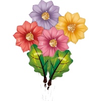 Blumen und Blätter Bouquet - 6 Stück