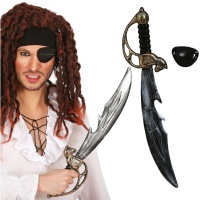 Gealtertes Piratenschwert mit Augenklappe - 50 cm
