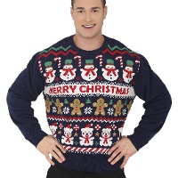 Schneemann Weihnachtspulli für Männer