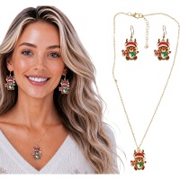Set aus Halskette und Ohrringen mit Weihnachtsrentier