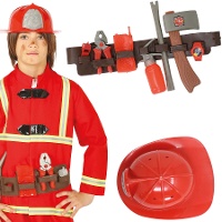 Gürtel mit Zubehör und Kinder-Feuerwehrhelm