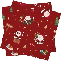 Rote Servietten mit Weihnachtsmann-Motiv, 16,5 x 16,5 cm - 20 Stück