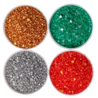 Essbares Glitzerstreusel-Set mit Weihnachtsmotiven, 120 g - PME