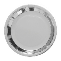 Metallische Pappteller 23 cm - 6 Stück.