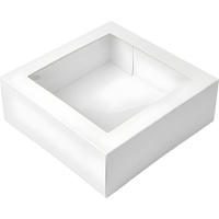 Weiße Tortenschachtel mit Fenster, 30 x 30 x 10 cm