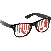 Schwarze Brille mit bluttriefendem Effekt