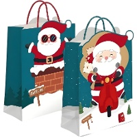 Geschenktasche 45 x 33 x 10 cm mit Weihnachtsmann - 1 Stück