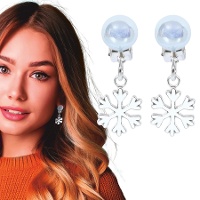 Weißer Schneeflocken-Ohrschmuck - 1 Paar