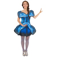 Blauer Schmetterlingskostüm für Damen