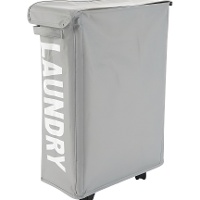 Wäschekorb mit Rollen, 39 x 20 x 57 cm, grau