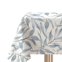 Tischtuch 1,45 x 1,45 m aus blauem Blattstoff