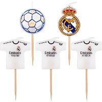 Real Madrid Kerzen - Trikot & Wappen, 5 Stück