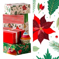 Geschenkbox für Weihnachtsblumen 18 x 13,5 x 7,5 cm - Decora