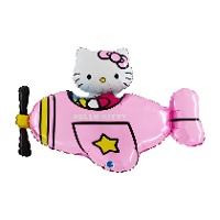 Hello Kitty-Folienballon in Flugzeugform, rosa, 76 x 52 cm