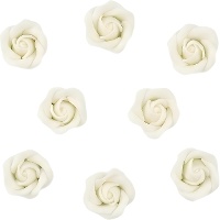 Weiße Zuckerrosen - 8 Stück