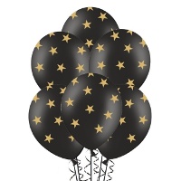 Latex-Luftballons mit goldenen Sternen 30 cm - PartyDeco - 6 Stück