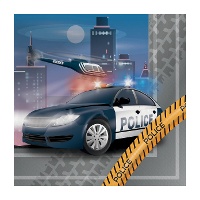 Papierservietten mit Polizei-Motiv, 16,5 x 16,5 cm - 20 Stück