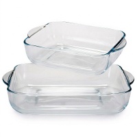 Quadratische Auflaufformen 1,95 l und 3,2 l - Borcam - 2 Stück
