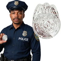 Silbernes Polizeiabzeichen, 7 cm