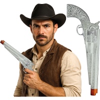 Silberne Cowboy-Pistole, 30 cm