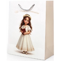 Geschenktüte für Mädchen zur Erstkommunion mit Bibelmotiv - 32 x 26 x 12 cm