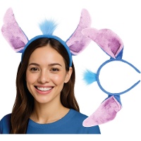 Blauer Alien-Haarreif mit Haarbüschel