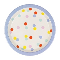 Konfetti-Pappteller, 23 cm - 6 Stück