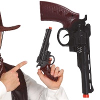 Cowboy-Pistole schwarz und braun - 26 cm