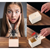 Überraschungsbox mit Springspinne für Streiche