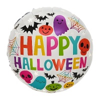 Leuchtend bunte Happy Halloween Ballon 45 cm - Party Liebe