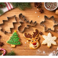 Plätzchenausstecher Tannenbaum, Rentier und Schneeflocke - 3er-Set