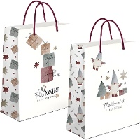 Vintage Weihnachtsgeschenk Tasche 14 x 11,5 x 6,7 cm - 1 Stk.