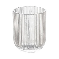 250 ml Becher aus klarem, gestreiftem und geätztem Glas