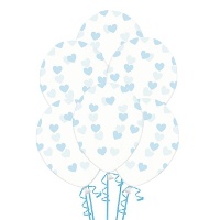 Transparente Latexballons mit Herzen 30 cm - PartyDeco - 50 Stück