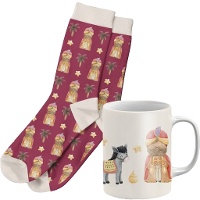 Geschenkset mit Tasse und Socken 'König Gaspar'