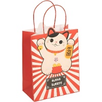 Geschenktüte 23 x 18 x 10 cm mit Glückskatze