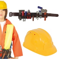 Gürtel mit Zubehör und Kinderarbeiterhelm