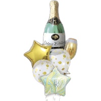 Gold und grün Cava Flasche Bouquet - 6 Einheiten